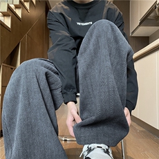 2025春季新款潮流麦穗条宽松直筒休闲裤B315-K25671-特P35控68，男装休闲裤，电商B315