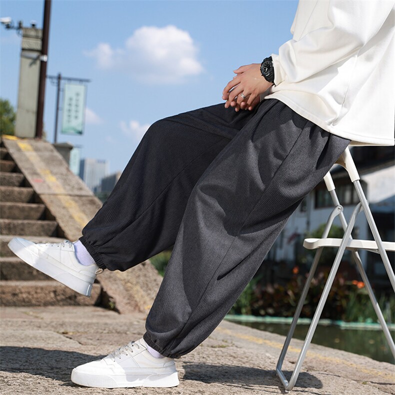 风秋季新款灯芯绒长裤子男束脚裤日系复古大码休闲裤K18-P35，男装休闲裤，星座225-6