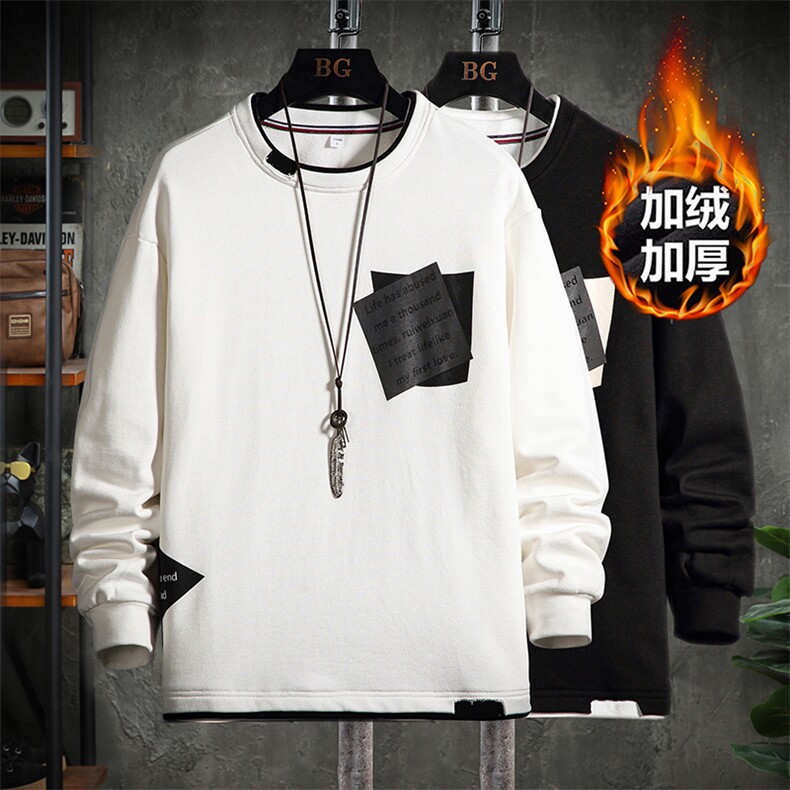 现货支持各种活动7XL-M加绒卫衣男2023冬新款加肥加大码休闲长袖,男装卫衣,钱塘717(原712)