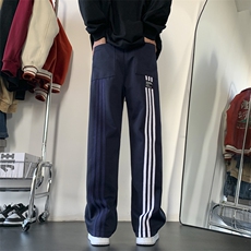 三条杠华棉卫裤直筒休闲裤KK163-P50控68，男装休闲裤，星座1213