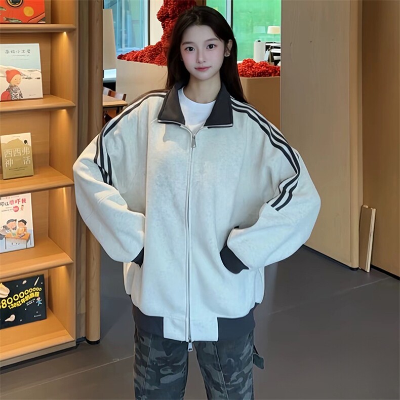 抖音得物高品质美式高街重磅结构设计拼接织带立领卫衣外套CM42，男装卫衣，电商A486