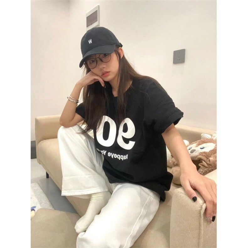 T0691-P25 男女同款可搭情侣 潮纯棉印花短袖图片