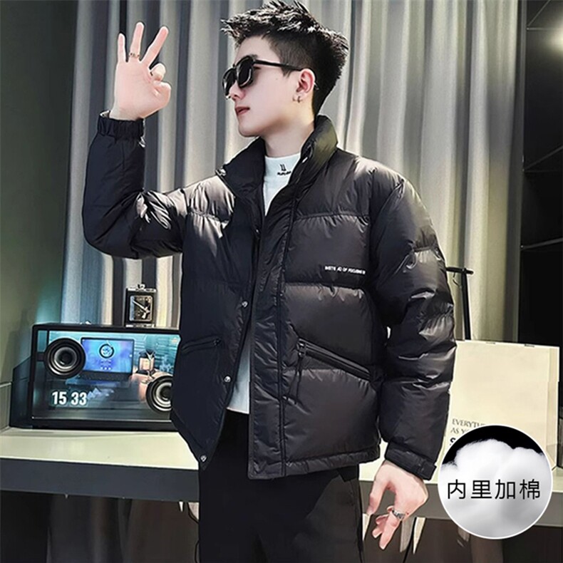 冬季潮牌羽棉服男休闲痞帅立领加厚短款上衣2025新款男士冬装,男装棉衣,星座218-1（原230）