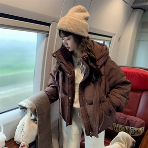 2025新款胡蝶结冬韩版棉服短款连帽加厚时尚小个子外套C542-P100图片
