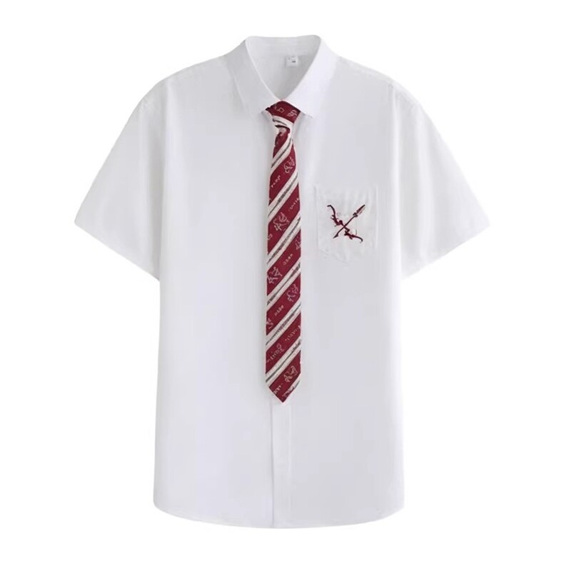 DK制服短袖衬衫男女宽松班服刺绣情侣高中毕业照校供感jk学院风,男装T恤,星座506A