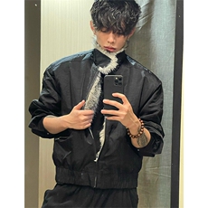 座山雕毛领棉服外套男秋冬加绒加厚棉衣高级感痞帅美式飞行员夹克，男装夹克，星座506A