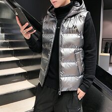 2021秋冬新款亮色连帽马甲男士潮流印花外套A438，男装背心/马甲，电商A438