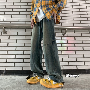 XZ616 秋季新款重磅复古设计感牛仔裤休闲长裤 TY960 P55控68图片