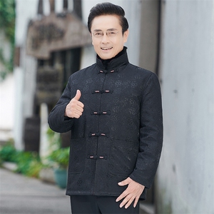 风唐装中老年可脱卸内胆休闲长袖爸爸装白鸭羽绒服TF028-235图片
