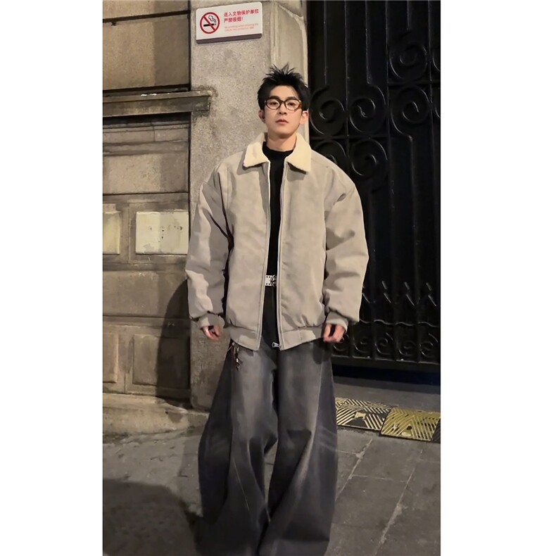 PY5552-P85特冬季PU皮棉服兔毛加绒加厚保暖棉衣,男装棉衣,电商D232