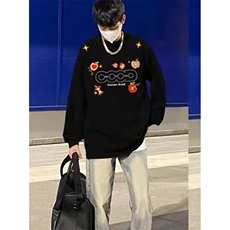 圆领卫衣男生外套冬季加厚男士上衣青少年运动长袖WA2149，女装短外套，星座1116A（原606A-3）