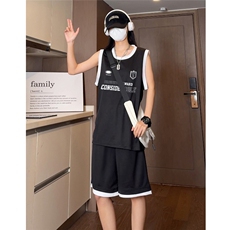 中性24夏款时尚字母印花背心休闲运动套装TZ6305P50控68，男装背心/马甲，电商A268