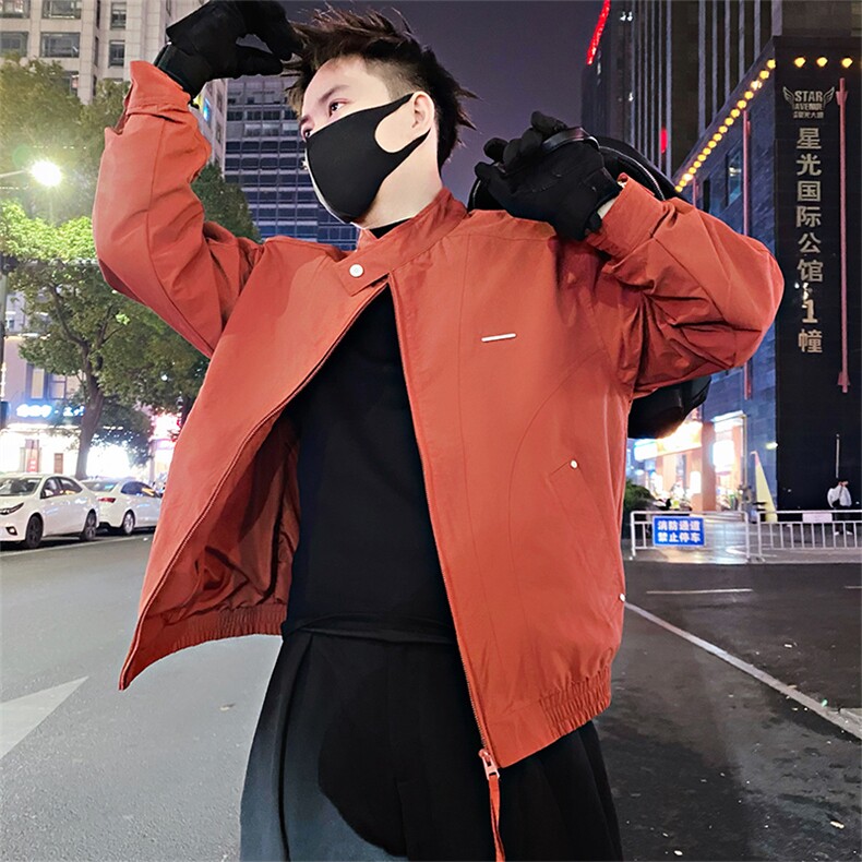 BK12/P118控165春季高街潮牌显白显气场工装夹克外套男橘红首1，男装夹克，星座305B