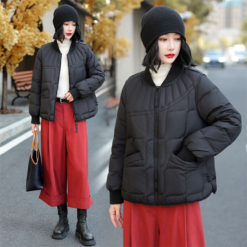 YGYL24冬季新款现货韩版白鸭绒羽绒服通勤立领,女装羽绒服,阳光伊恋