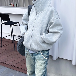 抖音得物高品质 25秋冬美式高街宽松结构防风高领连帽卫衣外套W60图片