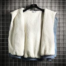 NM53218-P140牛仔外套男大码加厚加绒衣男羊羔毛服男网格，男装棉衣，电商A040A