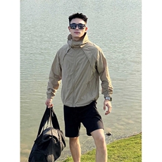 现货冰丝连帽防晒衣轻薄网眼透气户外运动拼接外套男A699-P45，男装防晒衣，星座1505
