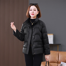 2024冬装新款立领棉衣外套短款宽松休闲棉服，女装棉衣/棉服，雪樱依海
