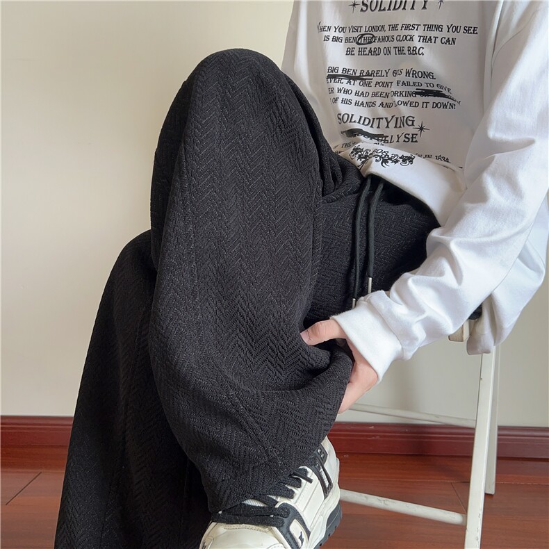 卫裤男春季新款2025宽松直筒休闲裤子K2596*常规P35加绒P40控78,男装休闲裤,星座227-1