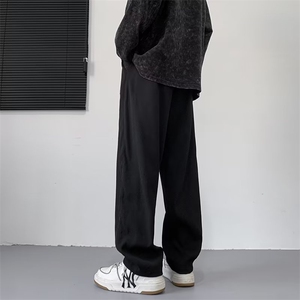 西装裤九分阔腿直筒宽松秋季潮流休闲高街长裤子垂感班服X151-P35图片
