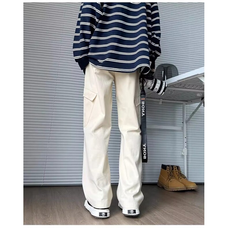 时尚美式工装裤男女阔腿直筒裤百搭嘻哈宽松休闲长裤CA829,男装工装外套,星座516A