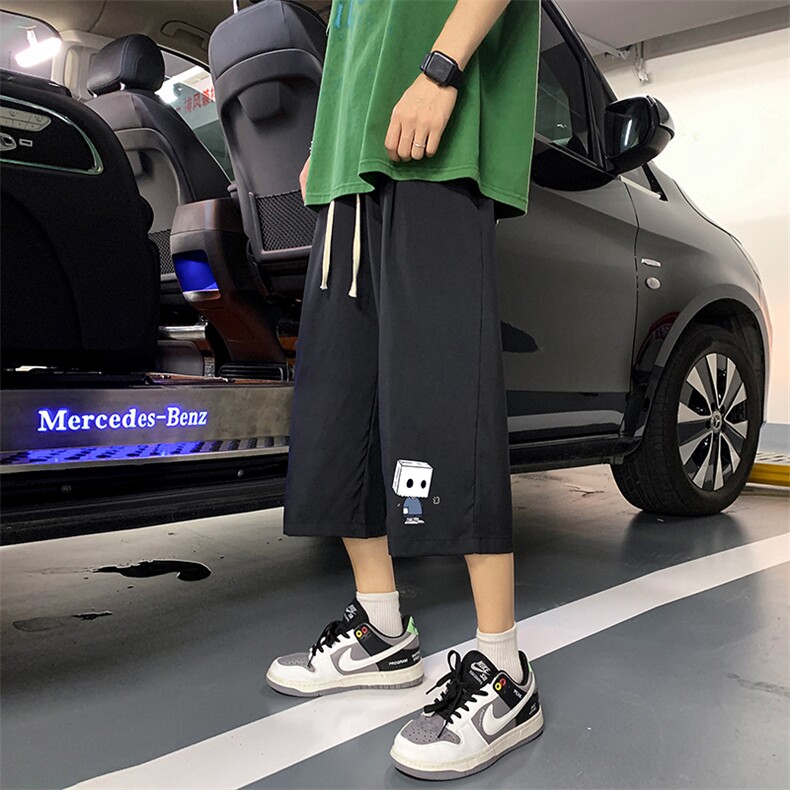 冰丝七分裤男大码速干短裤男五分裤车景风格QK72400-P25,男装休闲裤,电商A040
