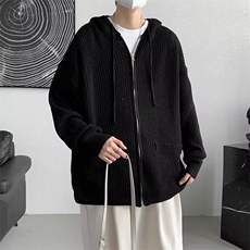 连帽开衫毛衣男士秋冬款2024新款美式复古针织外套线衣M264/P64，男装针织衫/毛衣，星座506