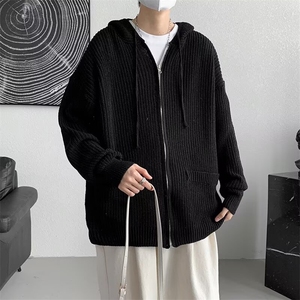 连帽开衫毛衣男士秋冬款2024新款美式复古针织外套线衣M264/P64图片