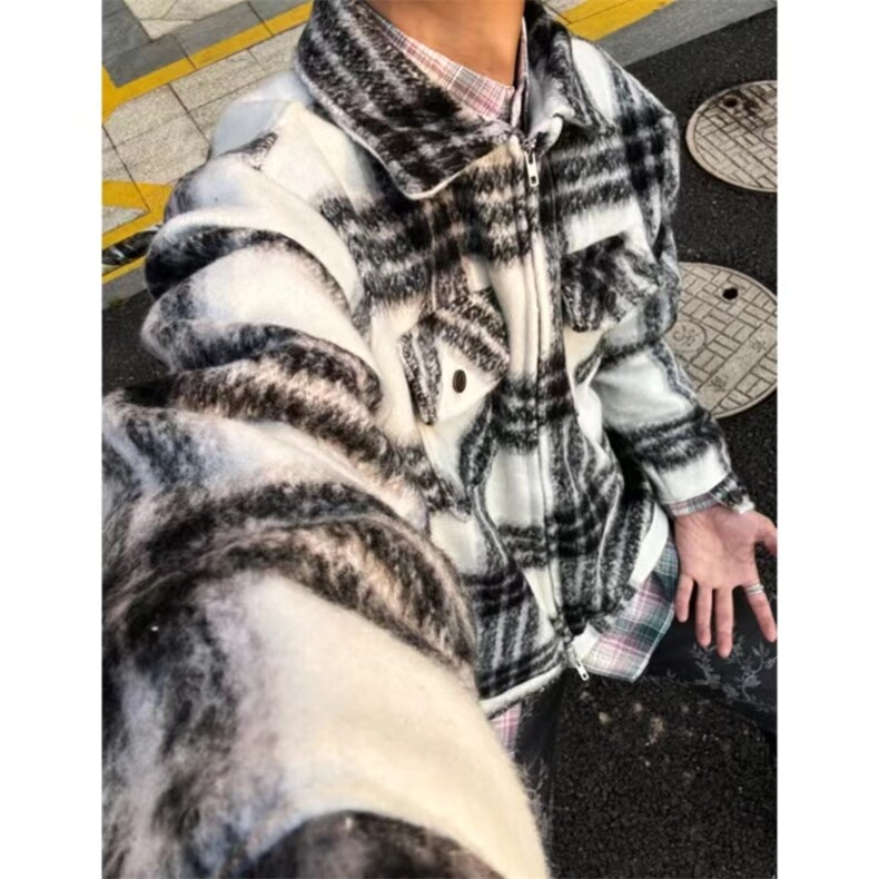 有货～海马毛小香风外套潮牌高级感韩系秋冬翻领呢子夹克NZ02批88,男装夹克,星座1004-6