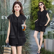 职业御姐套装女2025夏季新款欧韩货醋酸马甲网红短裤高级感两件套，女装套装/套裙，火爆靓佳人