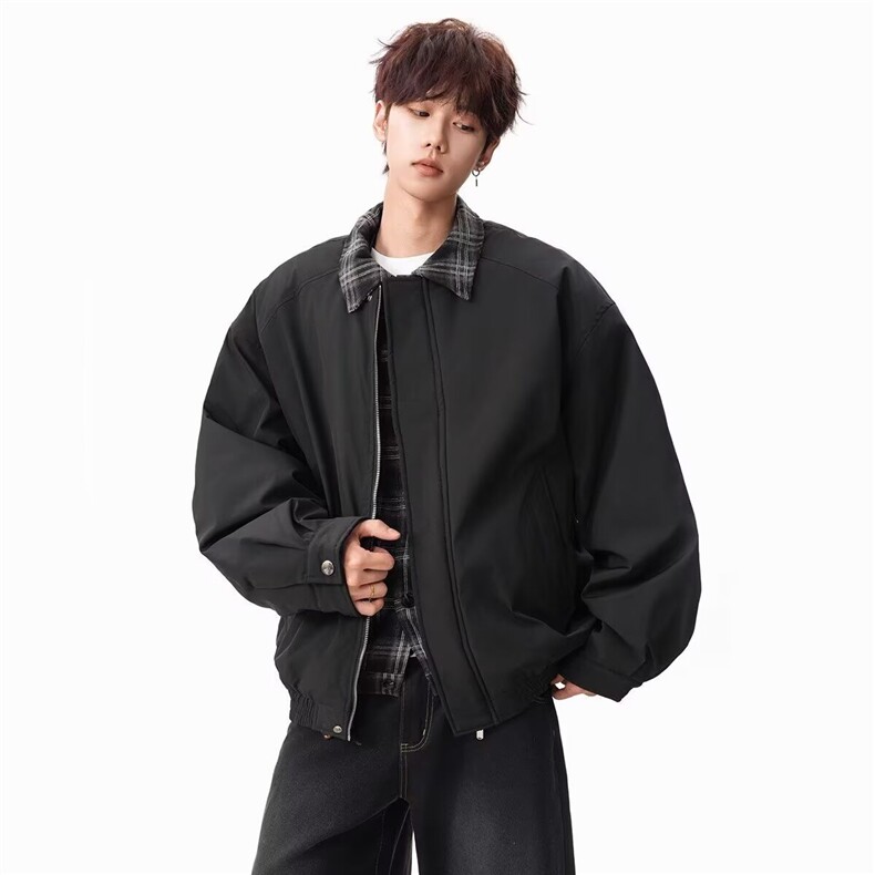 网络图现货美式潮牌新款假两件穿搭棒球服男士秋冬棉服J628-P78,男装棉衣,星座715-7