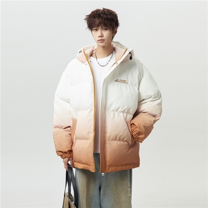 XZ-230-1MY701男模无影墙宽松百搭扎染渐变休闲连帽棉服P118控158图片