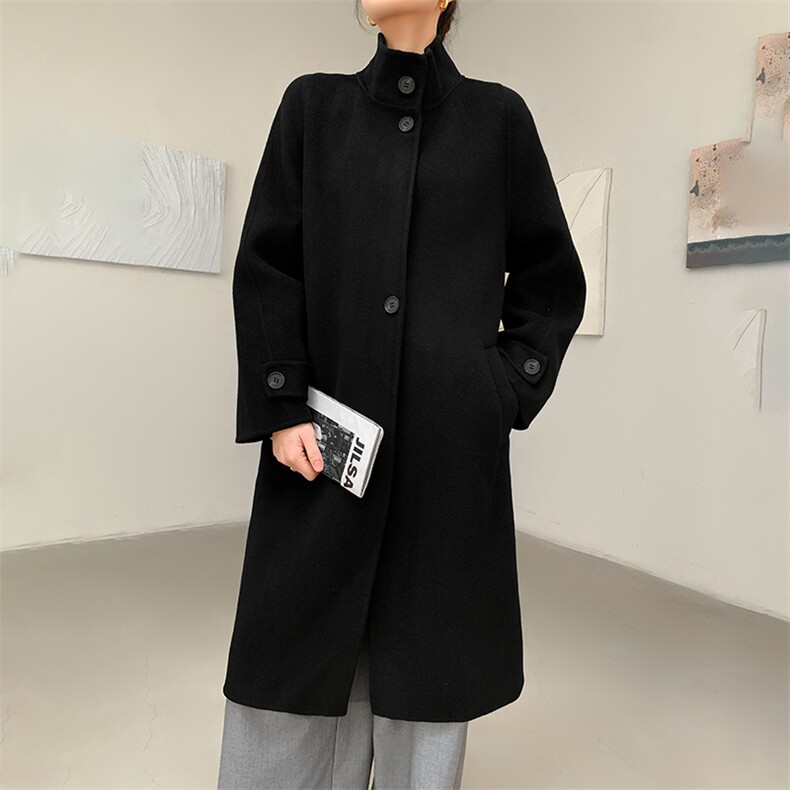 双面羊绒大衣女中长款2024新款秋冬毛呢外套简约大气，女装双面呢大衣，鹿展羊绒大衣