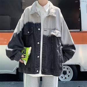 2022渐变扎染牛仔外套男原宿风休闲宽松工装夹克潮上衣W5244-P58图片