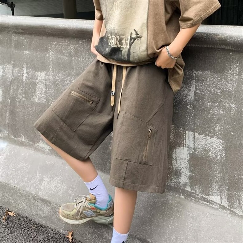 美式工装短裤男款夏季2023新款设计感小众裤子P36,男装休闲裤,星座1116-2