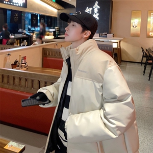 冬季加厚男士皮棉衣男拼接加厚潮流棉袄棉服大码青年A266-P01-P80图片