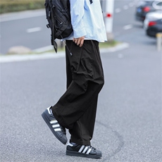 日系复古宽松工装大口袋休闲裤春秋新款设计感阔腿裤男UK288-P43，男装工装外套，星座1008-1