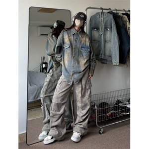 牛仔外套男士韩版潮流高街帅气百搭宽松2024秋冬ins夹克W5922-P78图片