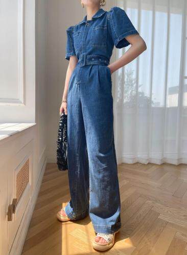 【新款】牛仔泡泡袖连衣裤配腰带，女装，LION&CAT(2F)