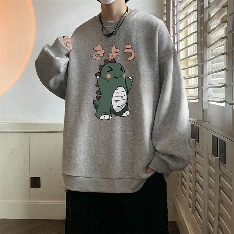 圆领卫衣男大码加厚加绒长袖t恤男S6037-P28加绒款-P33,男装卫衣,电商A040