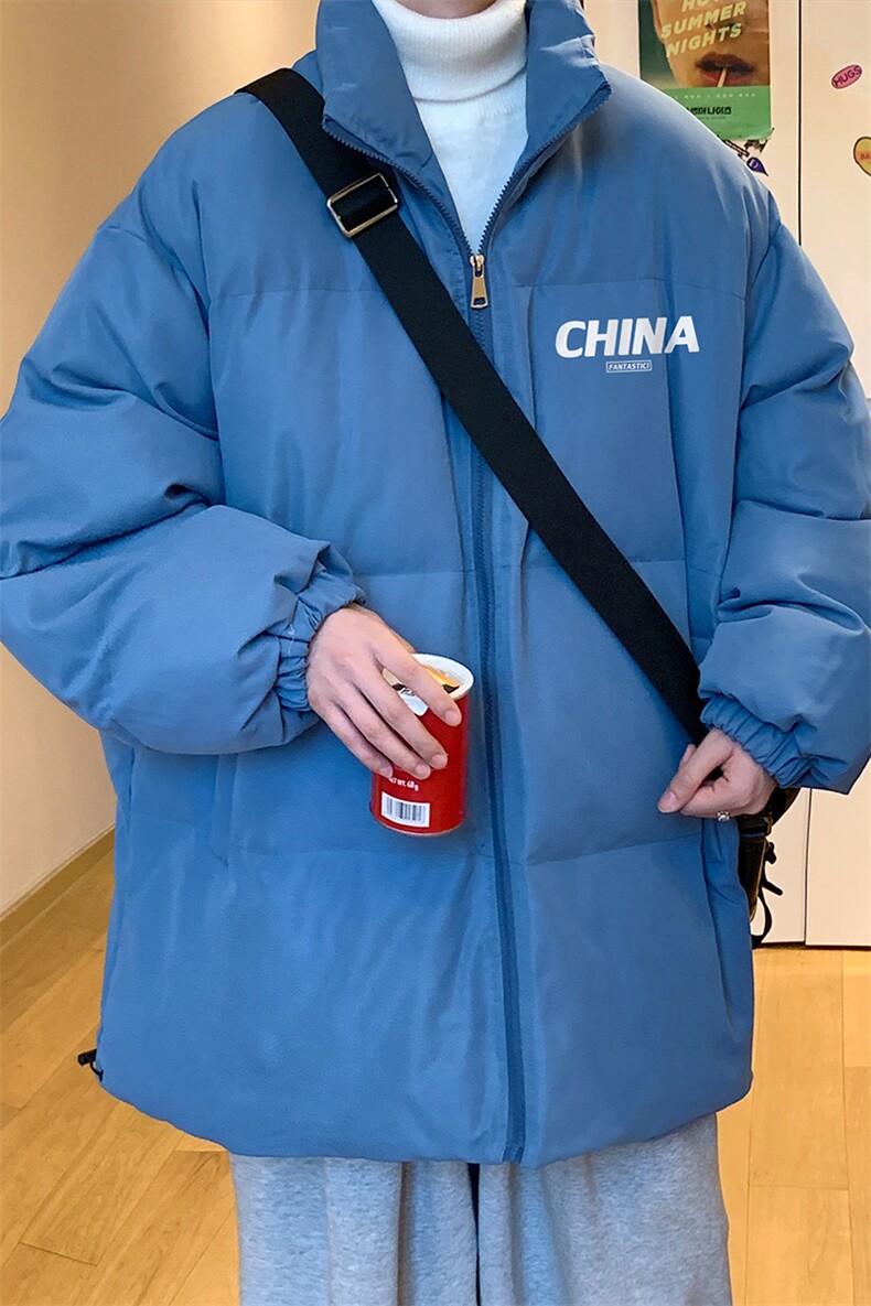 港风秋冬新款保暖立领宽松棉服外套男MY62025P115控138,男装棉衣,电商A268A