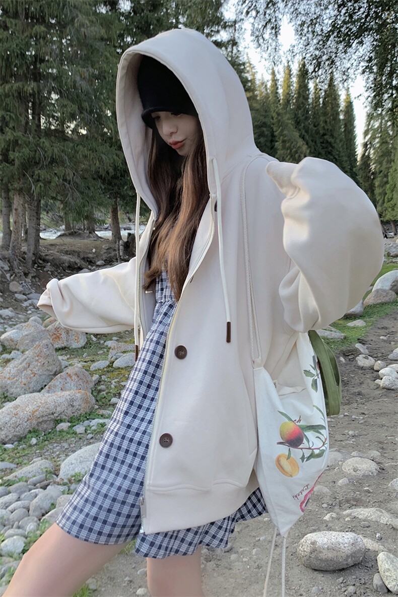 现货加绒【新款】韩版宽松连帽大卫衣P135-K188,女装卫衣/绒衫,2C305