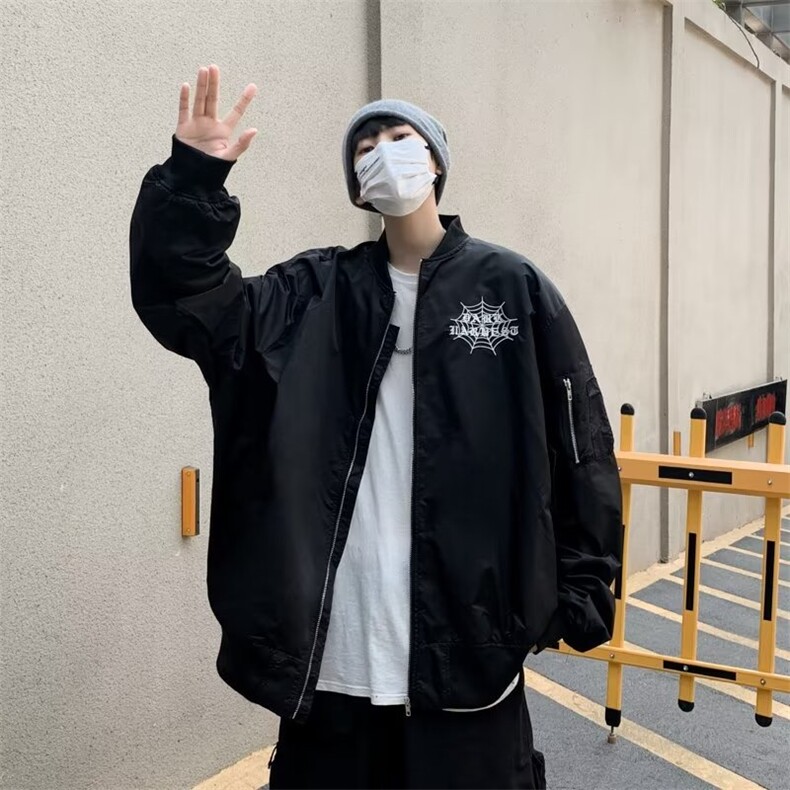 男士外套春秋季美式潮牌刺绣棒球服宽松飞行员情侣夹克JK1050-P62,男装夹克,星座1008-1