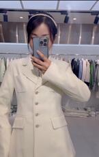 2022春季新款清新西装半身裙两件套，女装西装，monica.m
