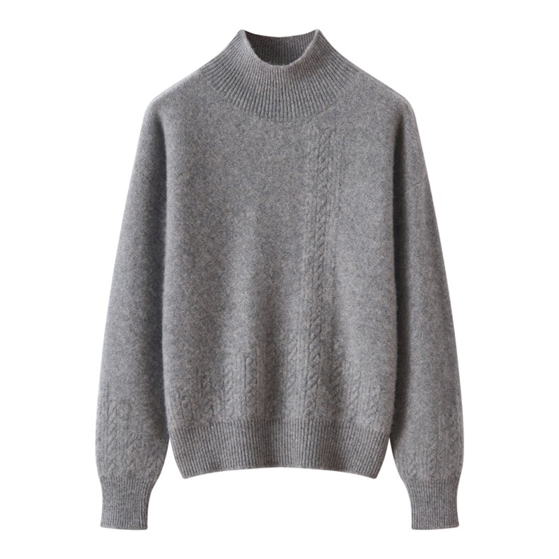 2025简约百搭半高领针织衫，女装针织衫/毛衣，温伦斯特羊绒