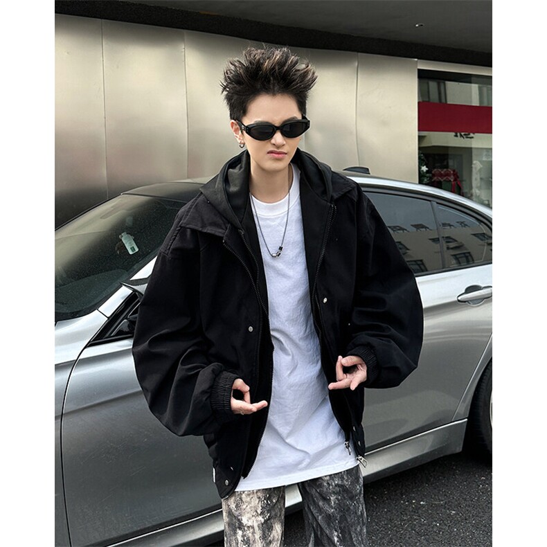 春季潮牌连帽工装夹克冲锋衣外套男潮流帅气休闲上衣JK09348-P108,男装夹克,星座308B-1