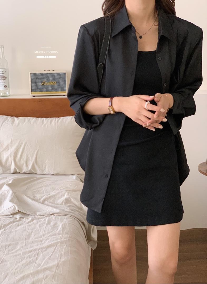 香丽迪网红chic高级感丝滑醋酸外披两件套,女装其它,香丽迪1