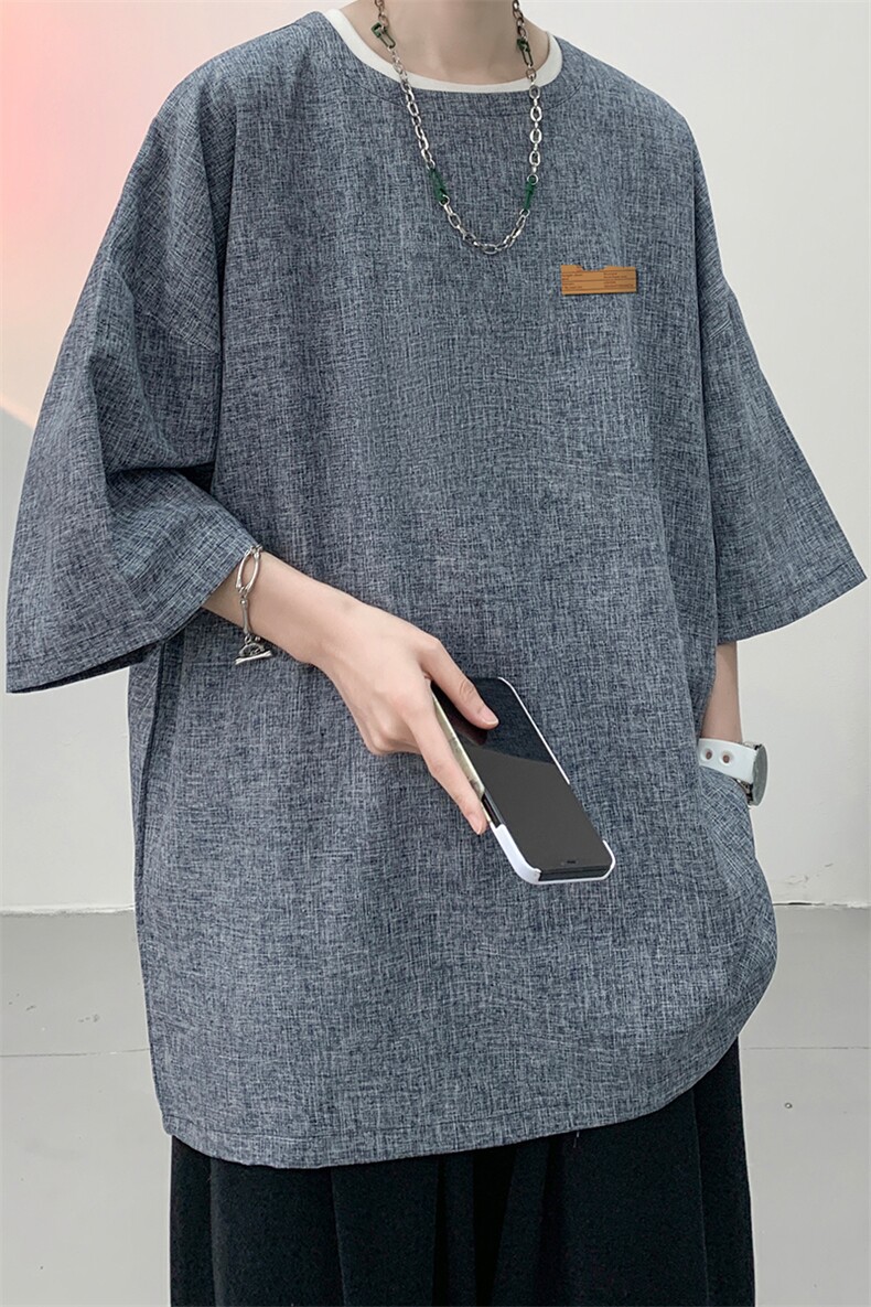 风复古亚麻短袖男棉麻t恤男半袖ZT71293-P35,男装T恤,电商A040