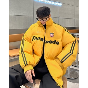 美式复古撞色棉服2024新款加厚保暖棉袄冬季休闲棉衣外套潮M9093图片
