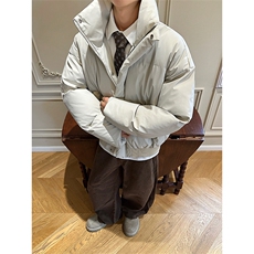 冬季立领加厚棉服PU皮棉衣男宽松面包服情侣美式外套MF3688-特P68，男装棉衣，电商B295